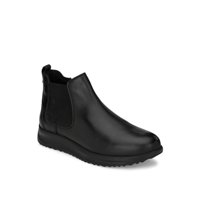 Delize Mens Black Solid Ankle Boots (UK 9)