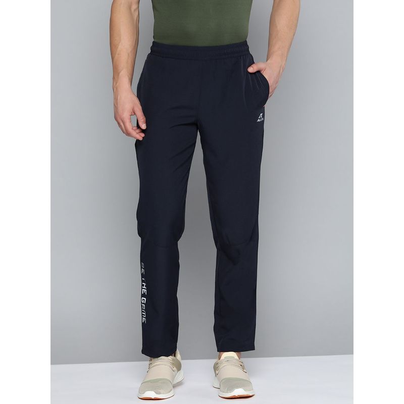 Alcis Men Navy Blue Typography Print Track Pants (M)
