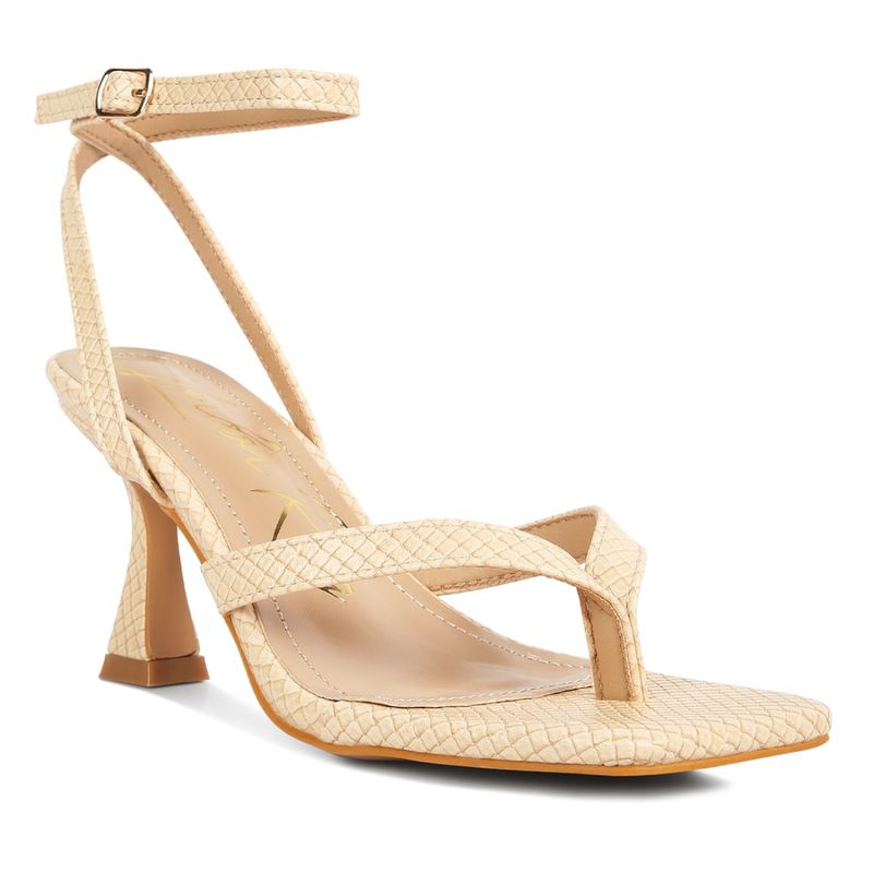 London Rag Ankle Strap Thong Sandals In Beige (EURO 37)