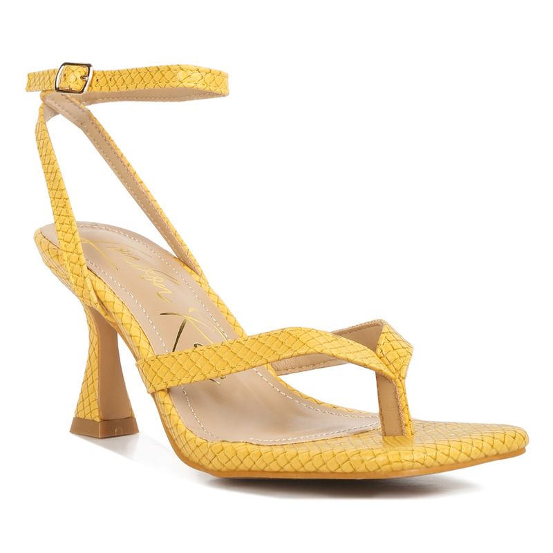 London Rag Ankle Strap Thong Sandals In Yellow (EURO 36)