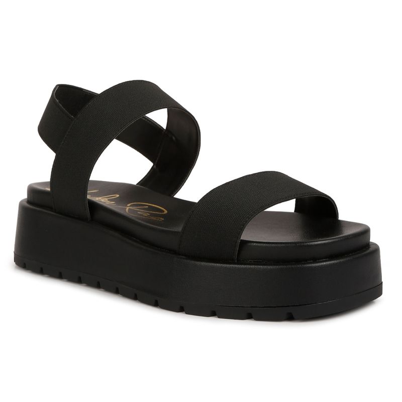 London Rag Black Chunky Flatform Sandals (EURO 39)