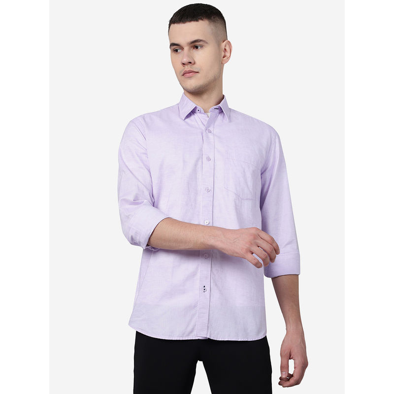 JadeBlue Men Lavender Cotton Slim Fit Solid Casual Shirt Buy JadeBlue Men Lavender Cotton Slim