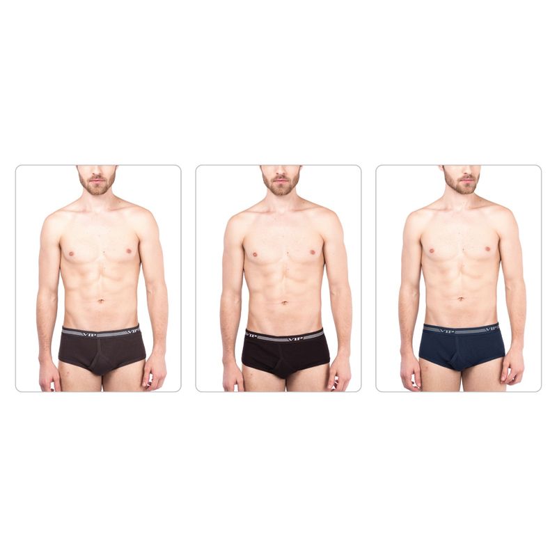 VIP Spector Mens Cotton Briefs Assorted Colours (L) (Set Of 3)