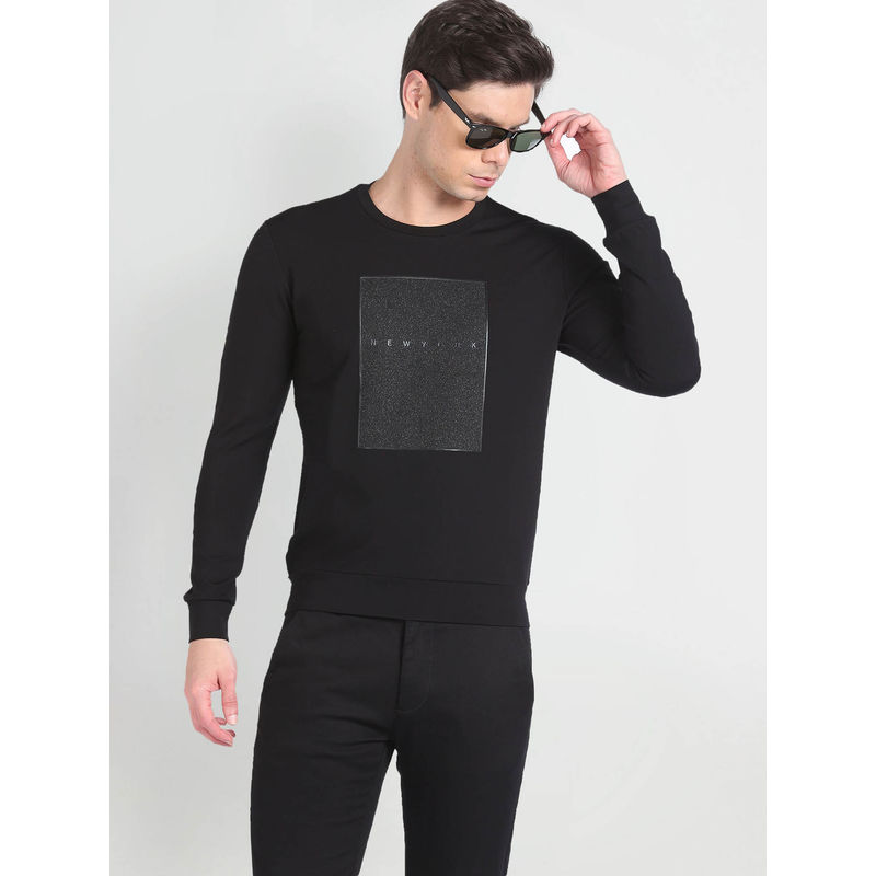 Arrow Newyork Crew Neck Graphic Print Sweatshirt (S)