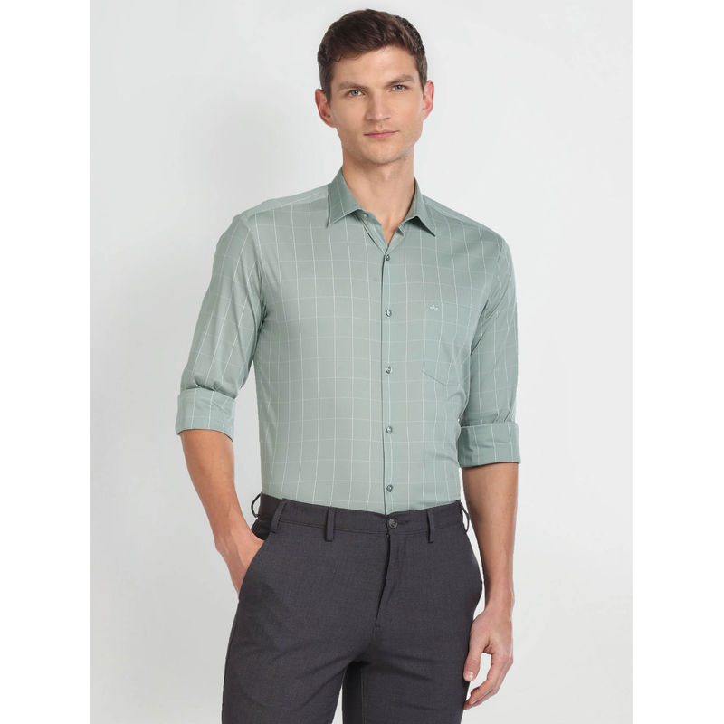 Arrow Windowpane Check Manhattan Slim Fit Shirt (40)