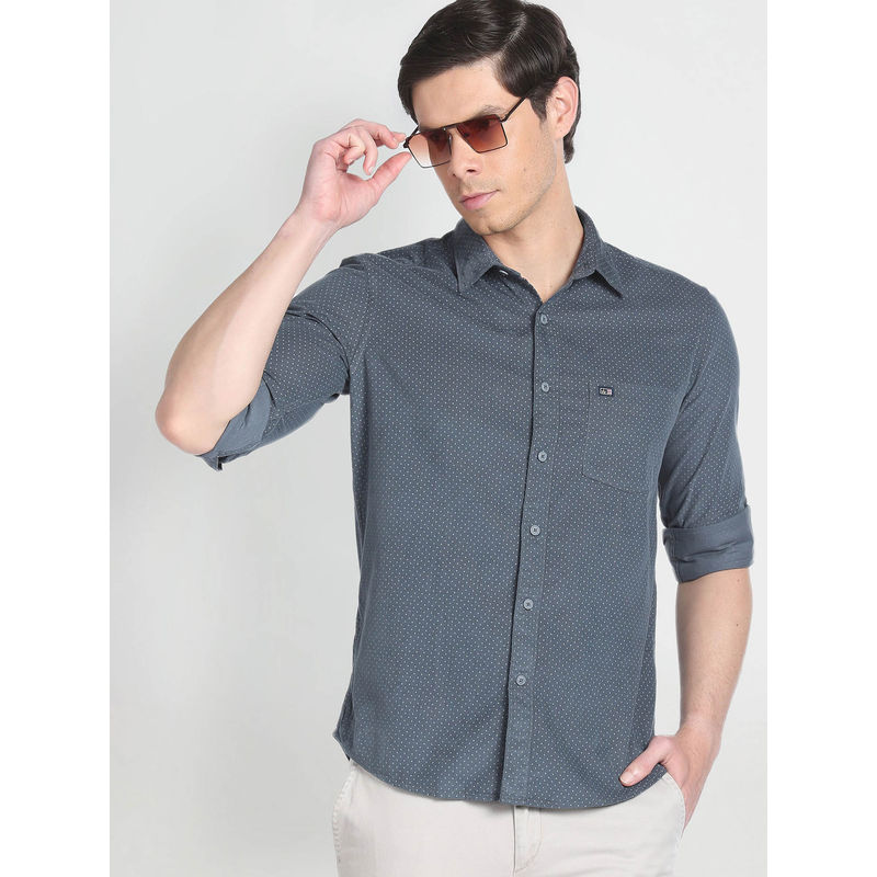 Arrow Sports Polka Dot Print Corduroy Shirt (42)