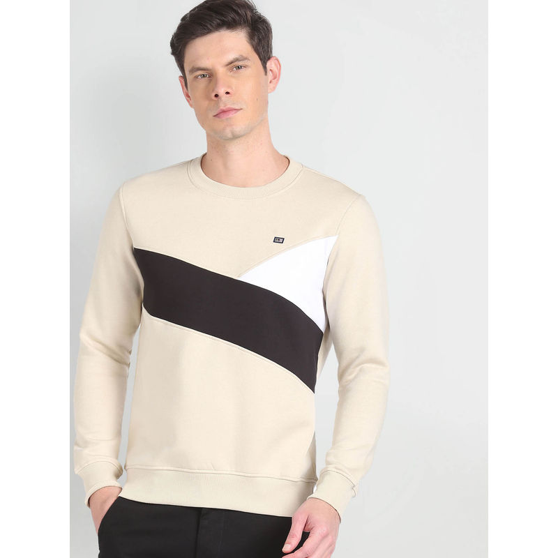 Arrow Sports Panelled Colour Block Sweatshirt (L)