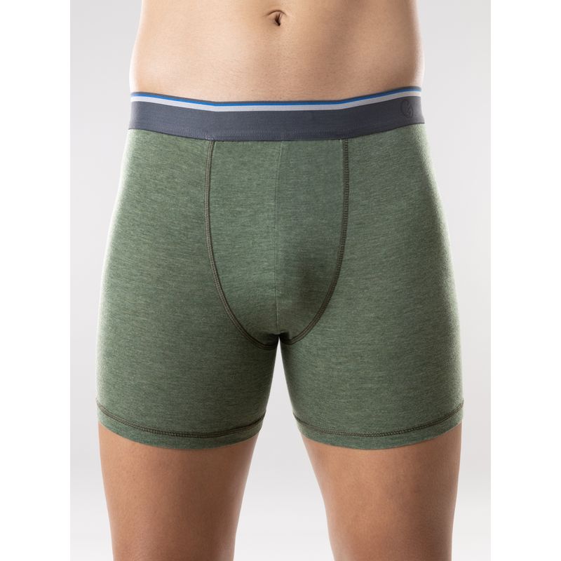 GLOOT Ultra-Soft Tencel Boxer Brief-GLI006-Olive Melange (L)