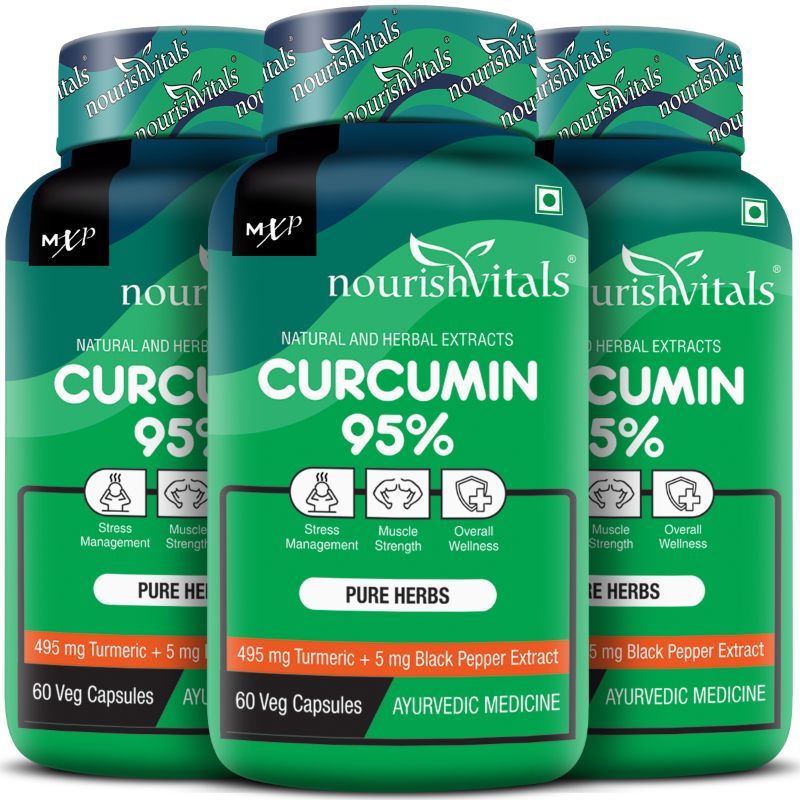 Nourish Vitals Curcumin Capsules 95 Curcuminoids, 500mg Turmeric