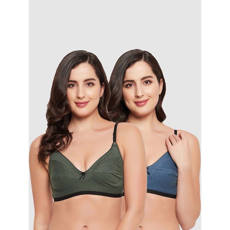 Clovia Cotton Non-Padded Non-Wired Full Cup Full Figure Bra (Pack of 2) (32B)