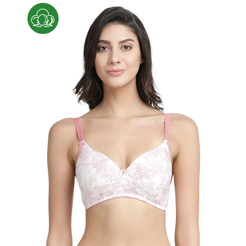 Inner Sense Organic Antimicrobial Wire-Free Padded Bra - Pink (36D)