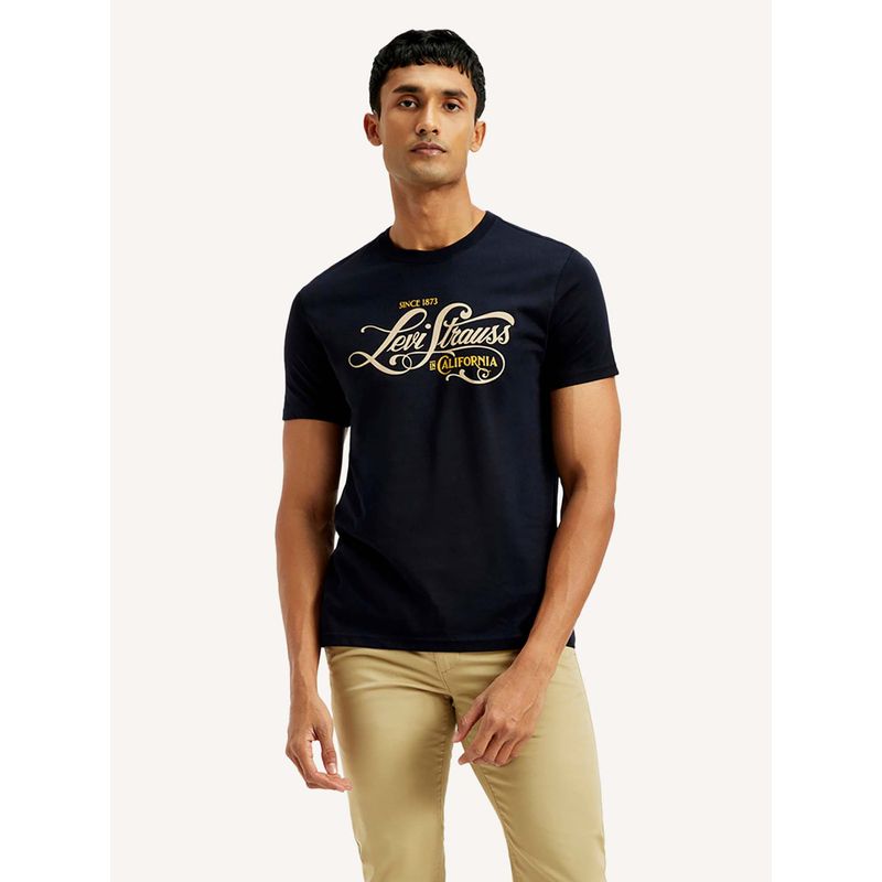 Levi's Navy Blue Typography T-Shirt (XL)