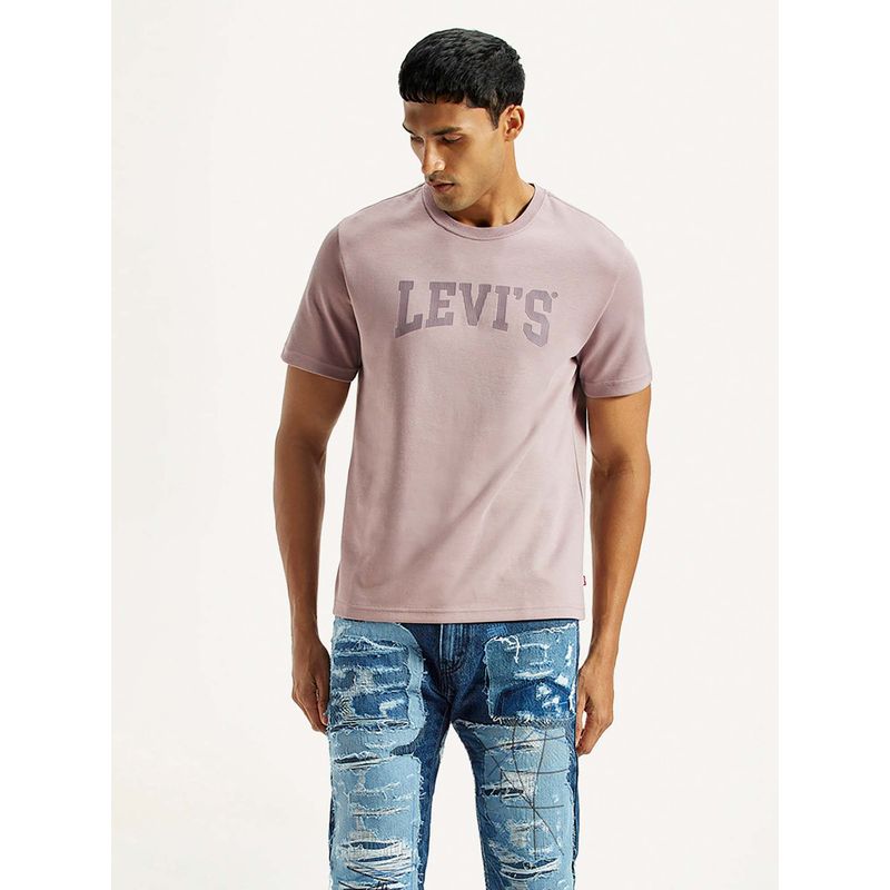 Levi's Mauve Solid T-Shirt (M)
