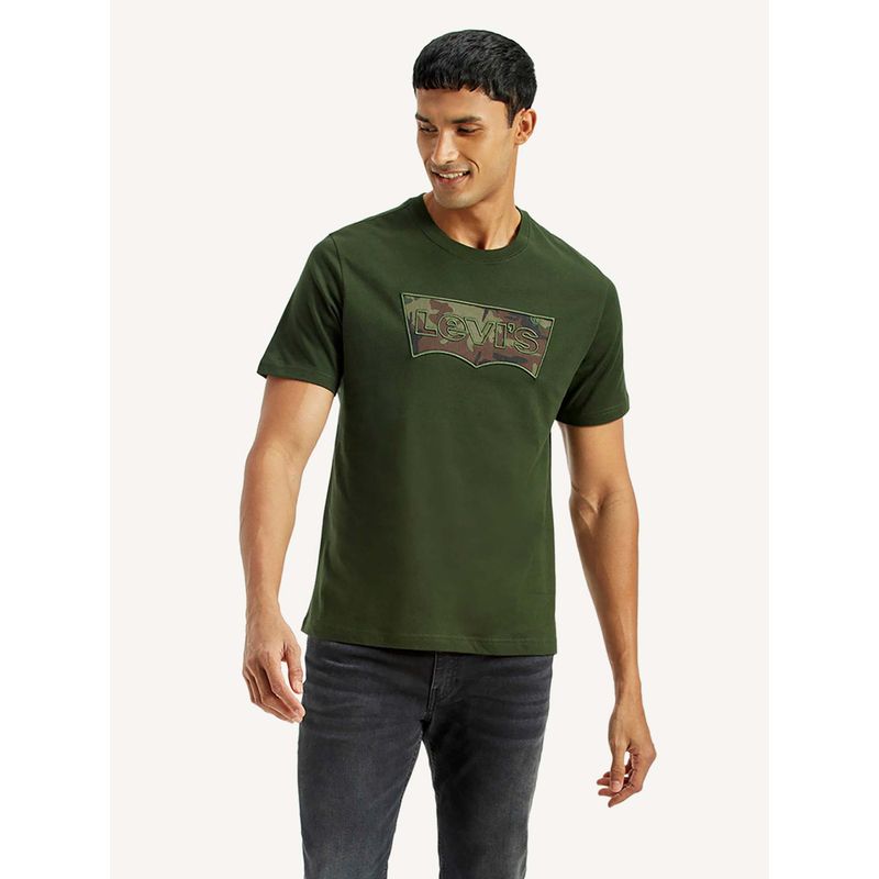 Levi's Olive Printed T-Shirt (XL)
