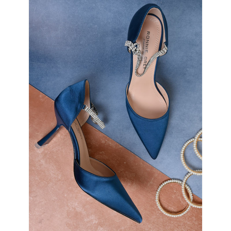 Ronnie Grey Women Blue Solid Pumps (EURO 36)