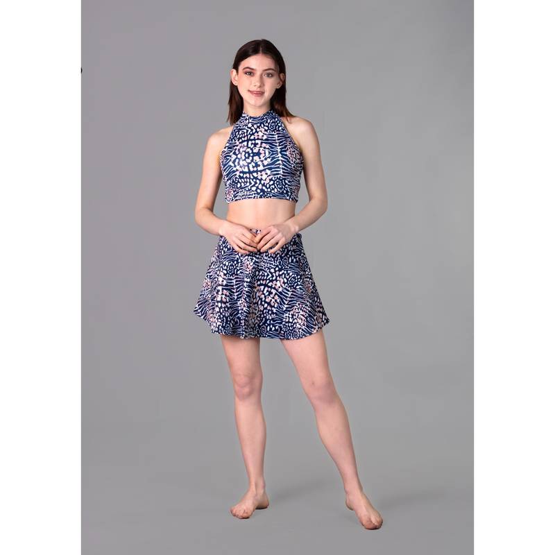 Keepfit Multi-Color Printed Sleeveless Top And Skirt (XS)