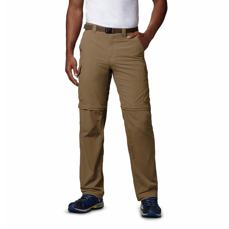 Columbia Mens Khaki Silver Ridge Convertible Trekking Hiking Sweatpants with Belt (Set of 2) (36)