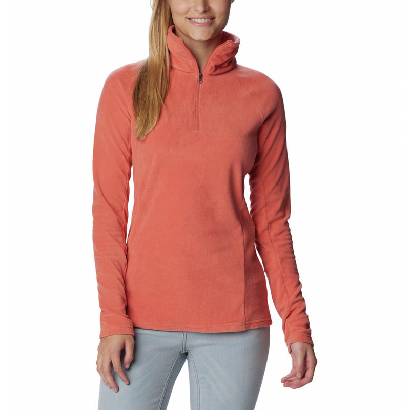Columbia Womens Peach Glacial Iv 1/2 Zip Full Sleeve Trekking Hiking Fleece Jacket (M)