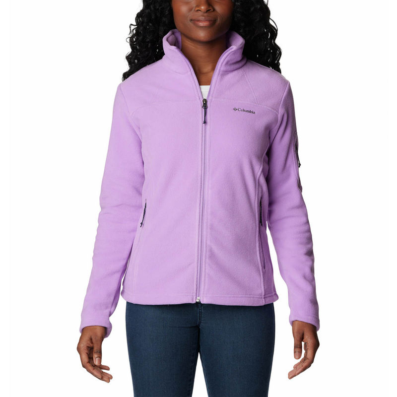 Columbia Womens Purple Fast Trek Ii Full Sleeve Trekking Hiking Fleece Jacket (XS)