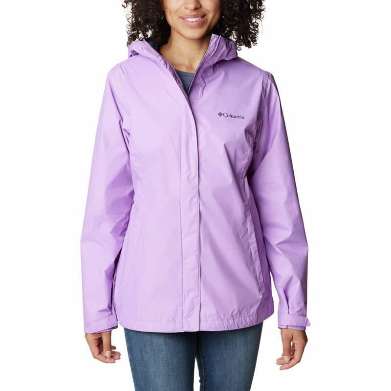 Columbia Womens Purple Arcadia Ii Full Sleeve Trekking Hiking Rain Jacket (XS)