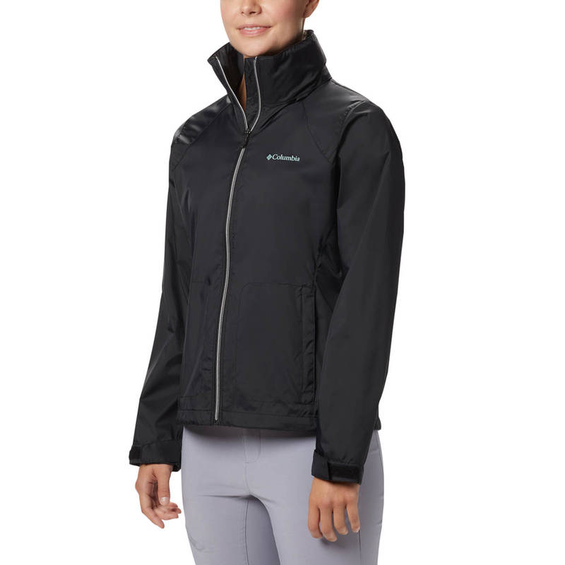 Columbia Womens Black Switchback Iii Full Sleeve Trekking Hiking Rain Jacket (L)