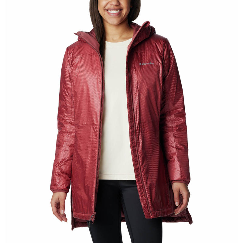 Columbia Womens Red Arch Rock Double Wall Elite Mid Full Sleeve Trekking Hiking Jacket (XS)