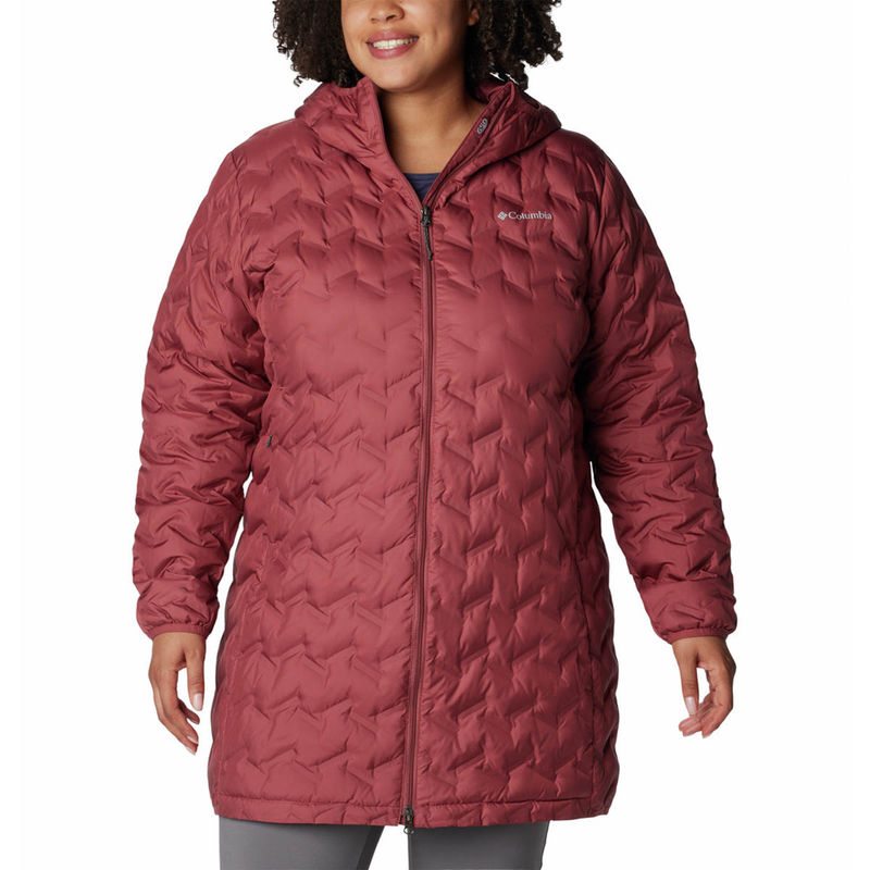 Columbia Womens Maroon Delta Ridge Long Down Full Sleeve Trekking Hiking Jacket (XS)