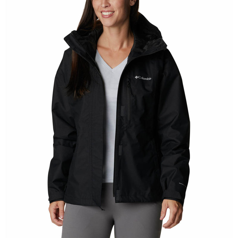 Columbia Womens Black Hike Bound Full Sleeve Trekking Hiking Rain Jacket (L)