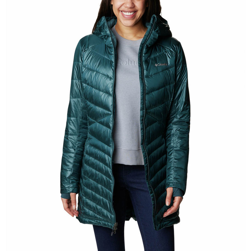 Columbia Womens Green Joy Peak Mid Full Sleeve Trekking Hiking Jacket (XS)