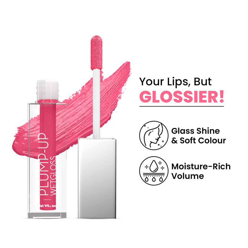 Swiss Beauty Plump Up Wet Lip Gloss For Glossy And Fuller Lips - 11 Pink Sin