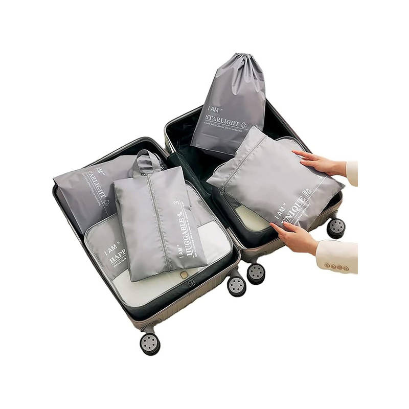 House of Quirk Grey Packing Cubes Travel Luggage Bag
