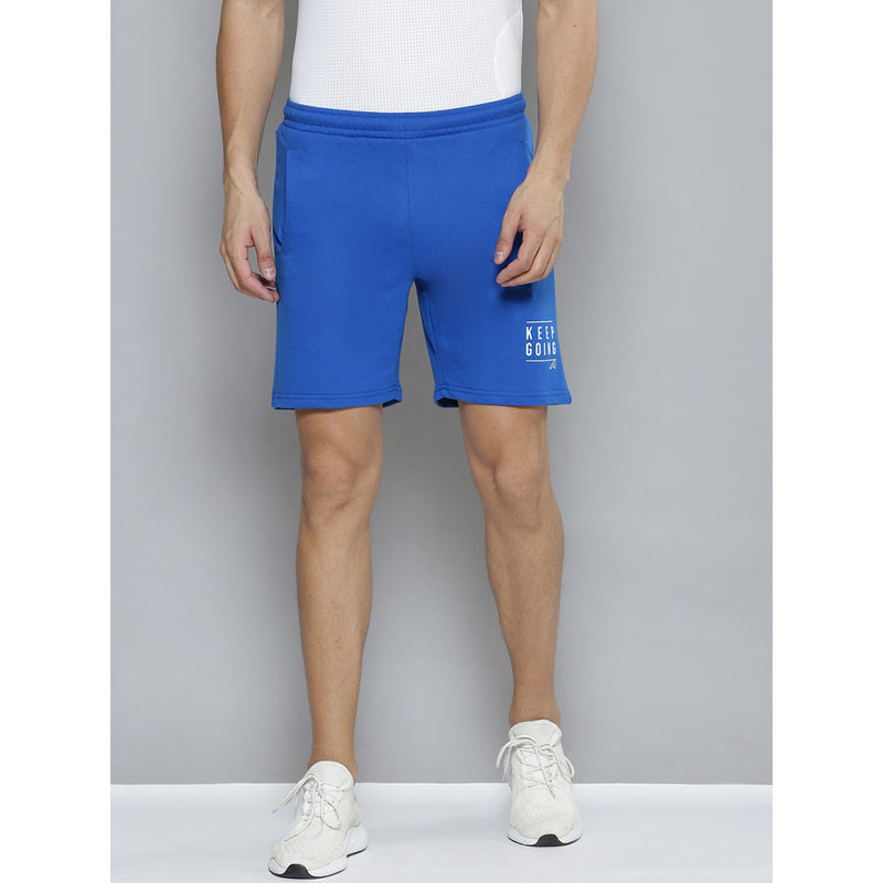 Alcis Men Blue Slim Fit Training or Gym Sports Shorts (L)