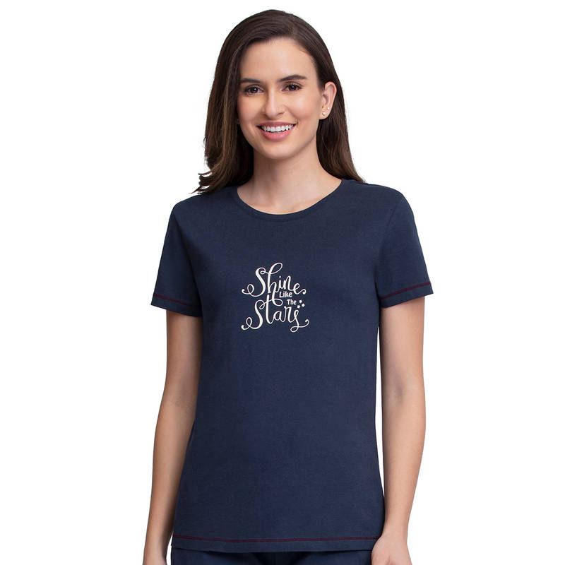 Amante Round Neck Sleep Tee Blue (M)