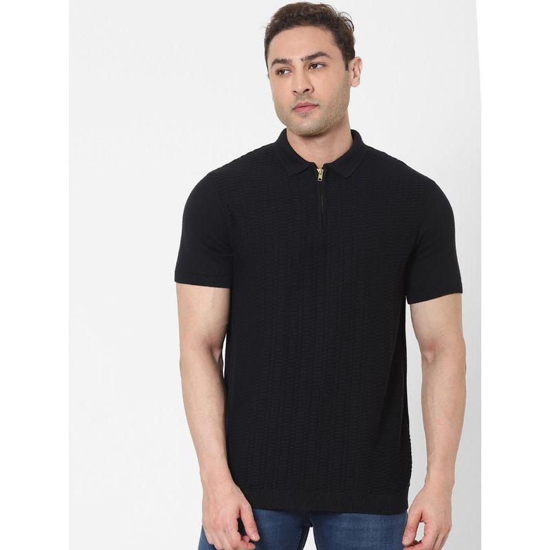 CELIO Men's Black Polo T-Shirt (2XL)