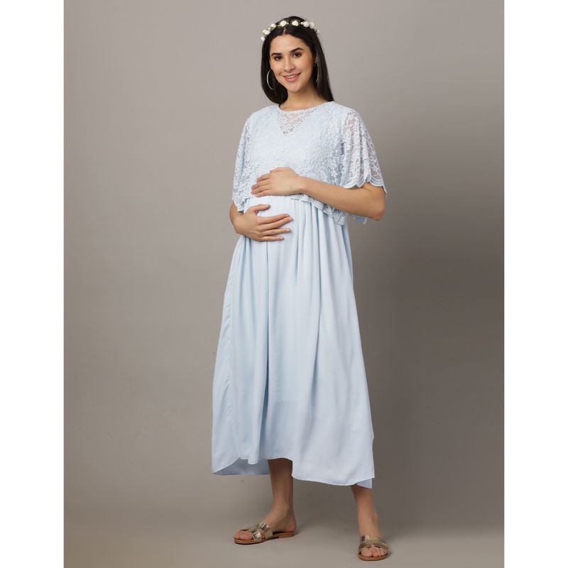 The Mom Store Infinity & Blue-Yond Maternity And Nursing Gown (S)