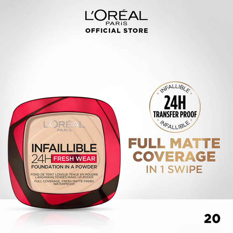 L'Oreal Paris Infallible 24H Fresh Wear Foundation in a Powder - 20 Ivory