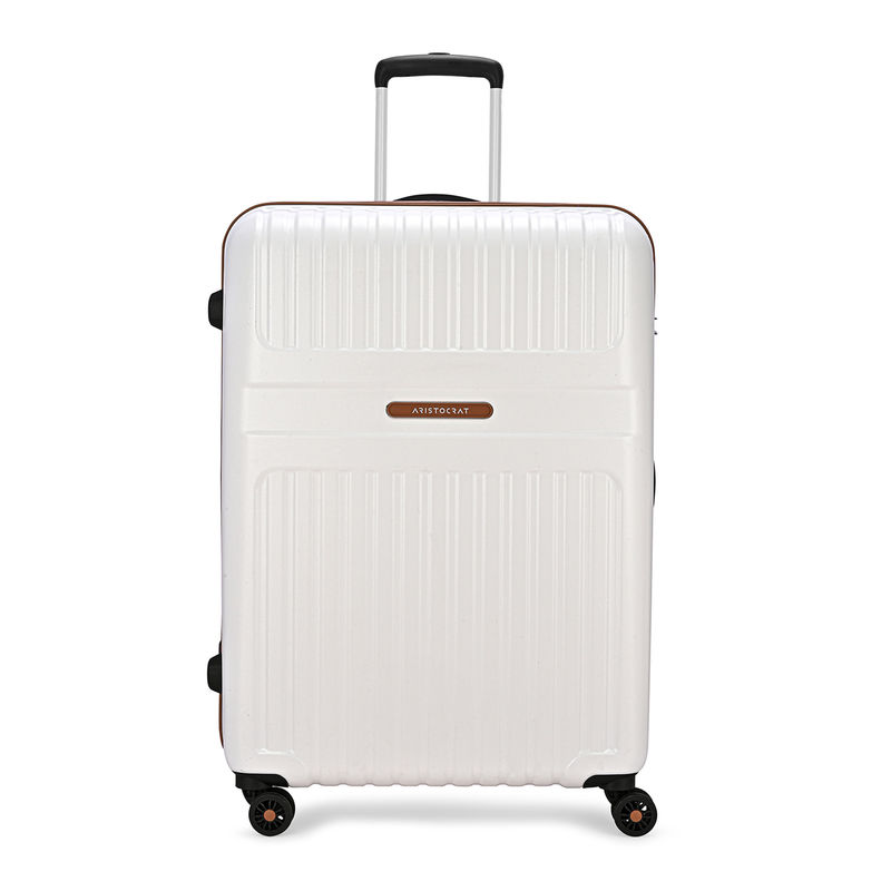 Aristocrat Atlas White Combination Lock Hard Check In Trolley Bag (L)