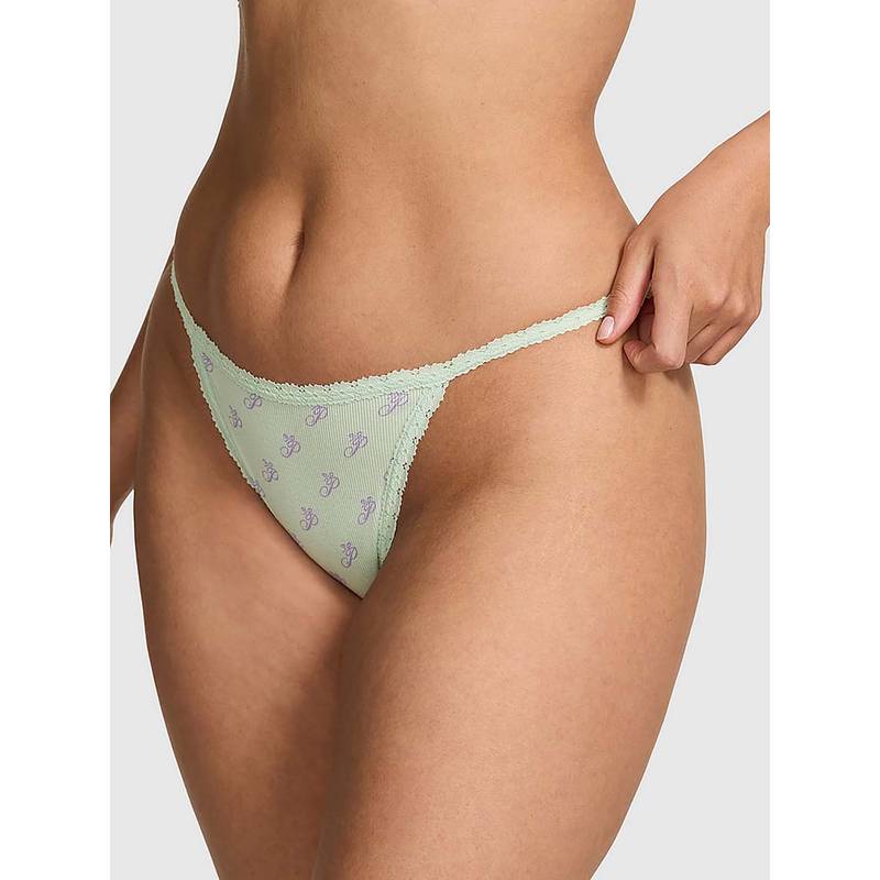 Victoria's Secret Green Printed Regular Bikini Panty (XS)