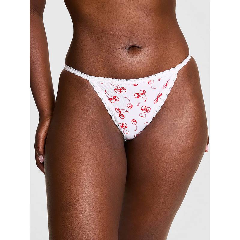 Victoria's Secret White Printed Regular Bikini Panty (XS)