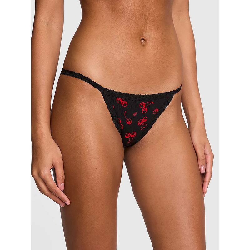 Victoria's Secret Black Printed Regular Bikini Panty (XS)