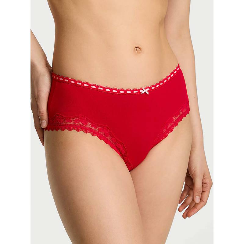 Victoria's Secret Red Self Design Regular Brief Panty (XS)