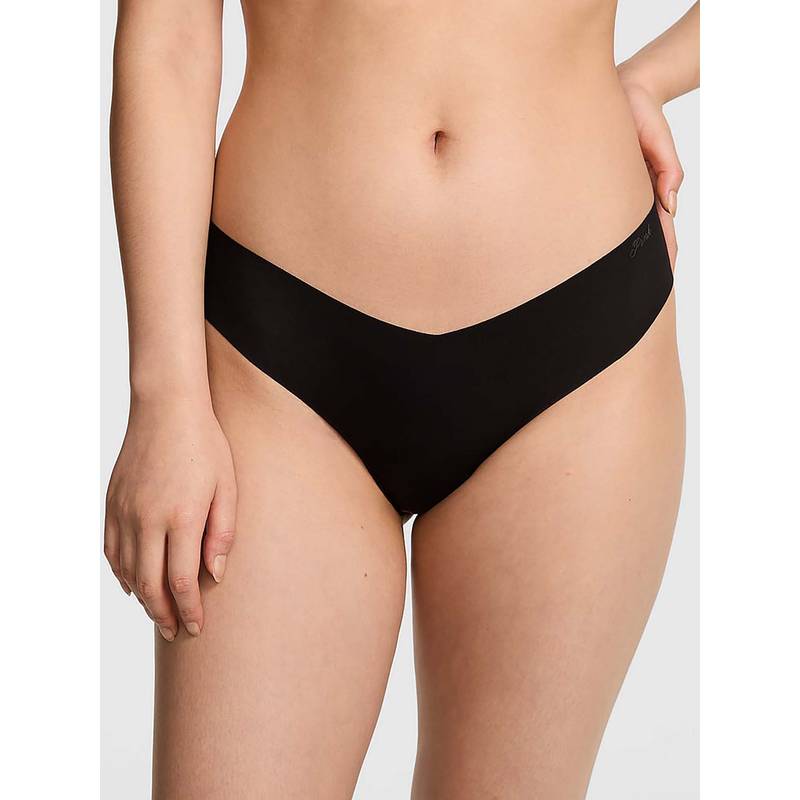 Victoria's Secret Black Solid Regular Thong Panty (XS)