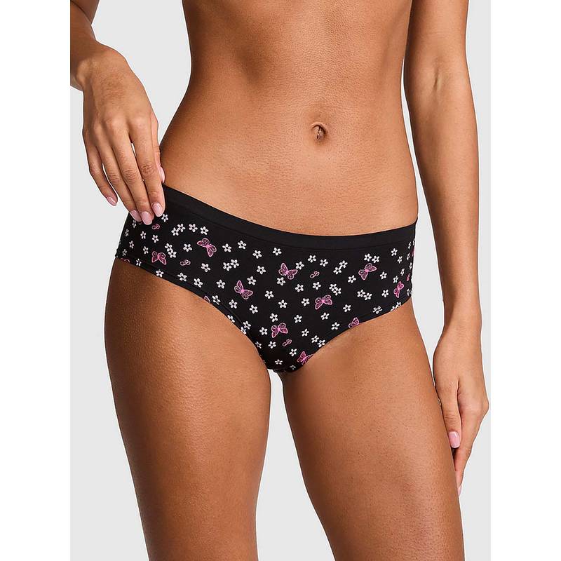 Victoria's Secret Black Printed Regular Brief Panty (XL)