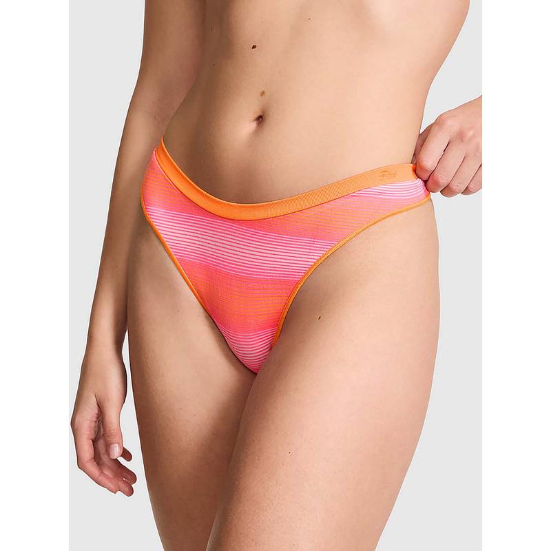 Victoria's Secret Orange Stripes Regular Thong Panty (XS)