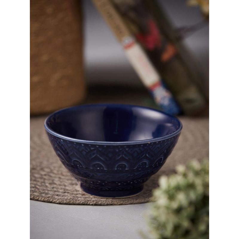 Fabindia Nilaya Embossed Serving Bowl Small Buy Fabindia Nilaya