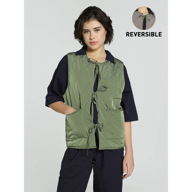 Puma Yona Women's Relaxed Fit Green Reversible Jacket (XS)