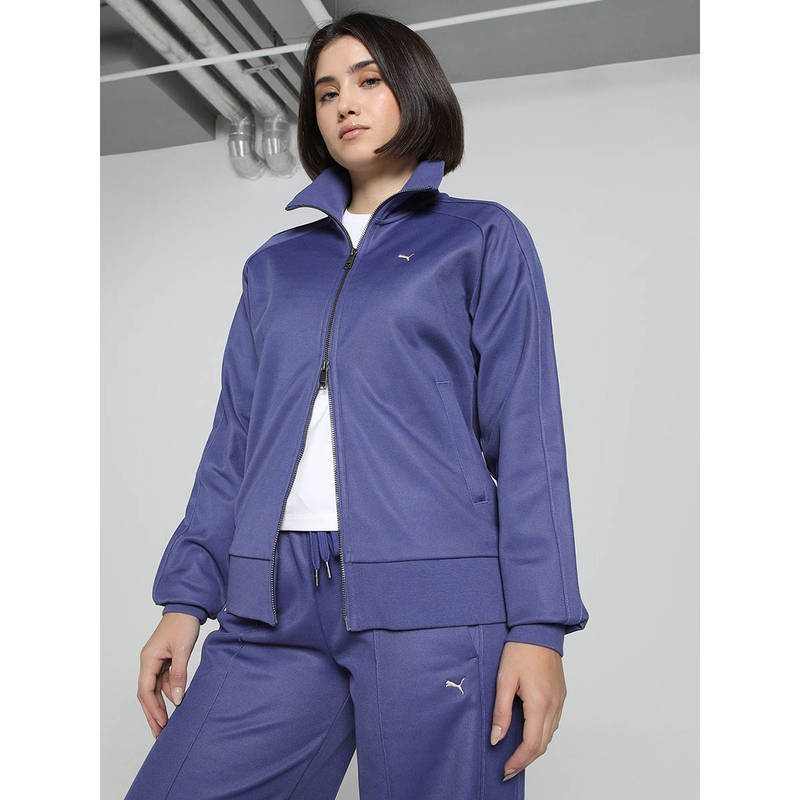 Puma T7 Women's Relaxed Fit Track Blue Jacket (XS)