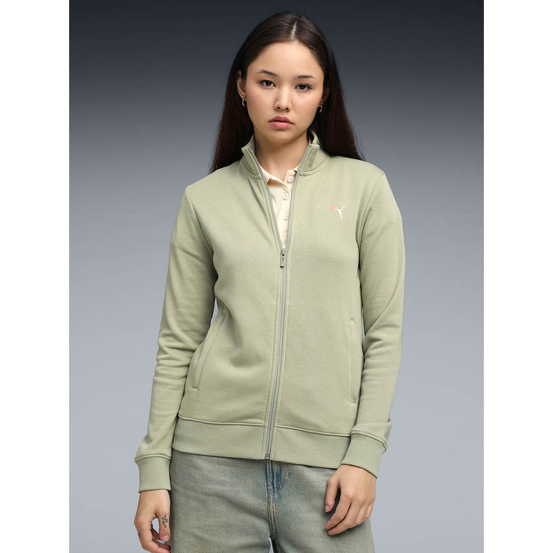 Puma Essentials Zipper Women's Full-Zip Green Jacket (S)