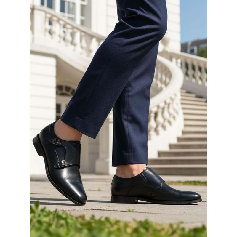 Bugatti Gapo Black Premium Leather Comfort Monk Strap (EURO 40)