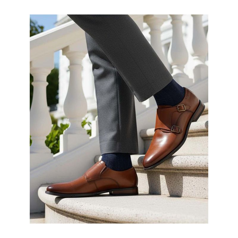 Bugatti Gapo Cognac Premium Leather Comfort Monk Strap (EURO 40)